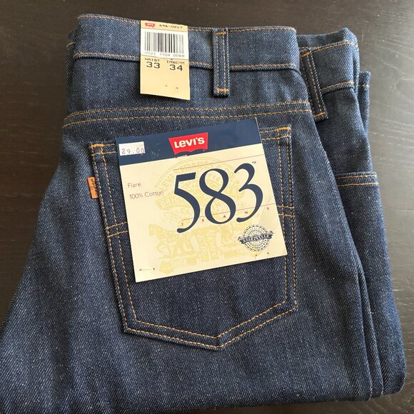 Levi's Other - NEW  Vintage Mens Levis 583 Regular Fit Blue Denim Jeans  33 X 34  USA Made